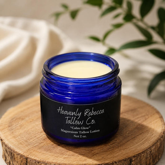 “Calm Glow” – Magnesium Tallow Lotion 2oz glass jar