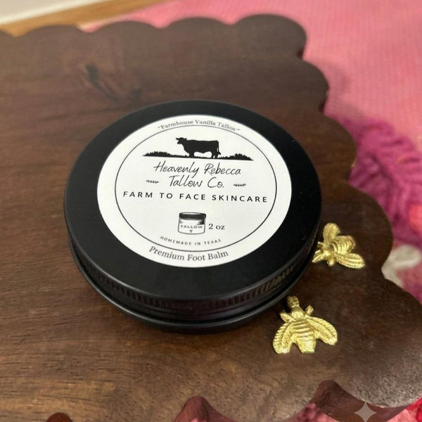 “Farmhouse Vanilla Tallow-” Hand, Lip & Body Balm 2oz tin can