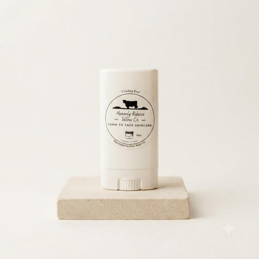 "Cowboy Kiss" Peppermint Tallow Chapstick- 15ml Plastic Oval Container