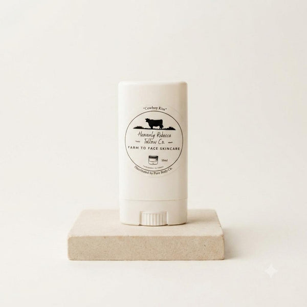 "Cowboy Kiss" Peppermint Tallow Chapstick- 15ml Plastic Oval Container
