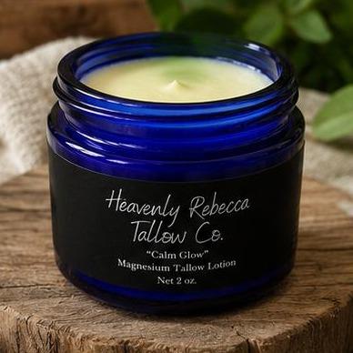 “Calm Glow” – Magnesium Tallow Lotion 2oz glass jar